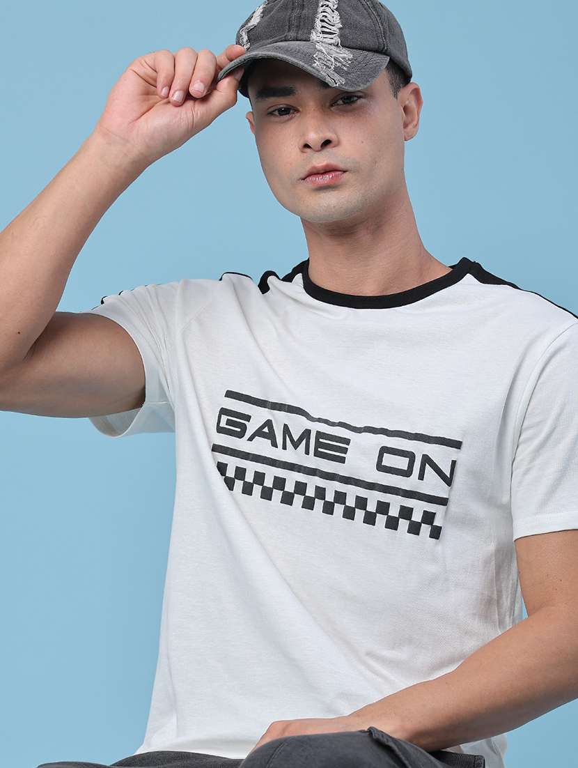 men printed short sleeve regular fit t-shirt