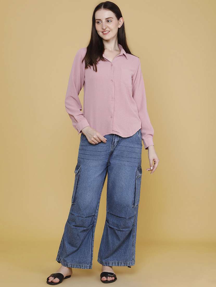 Women Solid Long Sleeves Regular Shirt - 22362903 -  Standard Image - 5