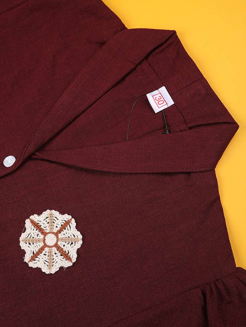 maroon cotton  top - 22362934 -  Standard Image - 3