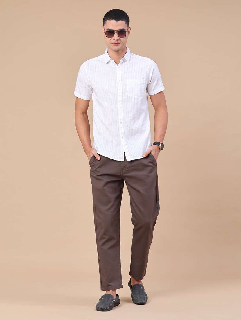 men solid mid rise chinos casual trouser - 22363139 -  Standard Image - 5