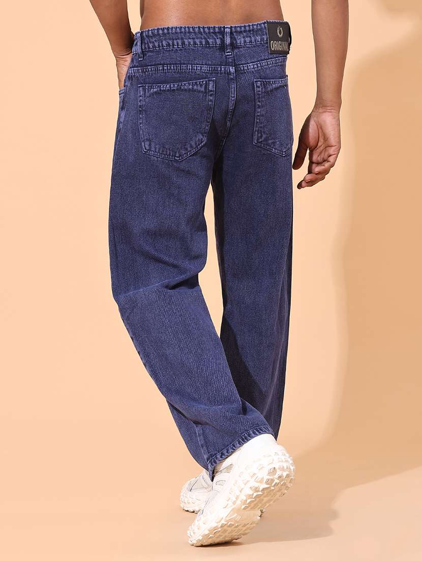 men plain mid rise full length straight jeans - 22363177 -  Standard Image - 3