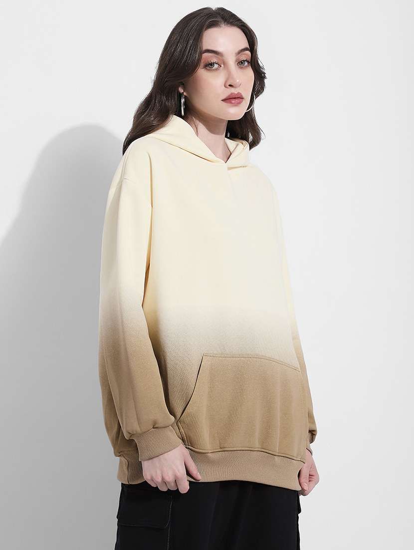 women ombre print long sleeve hooded oversized pullover - 22363230 -  Standard Image - 3