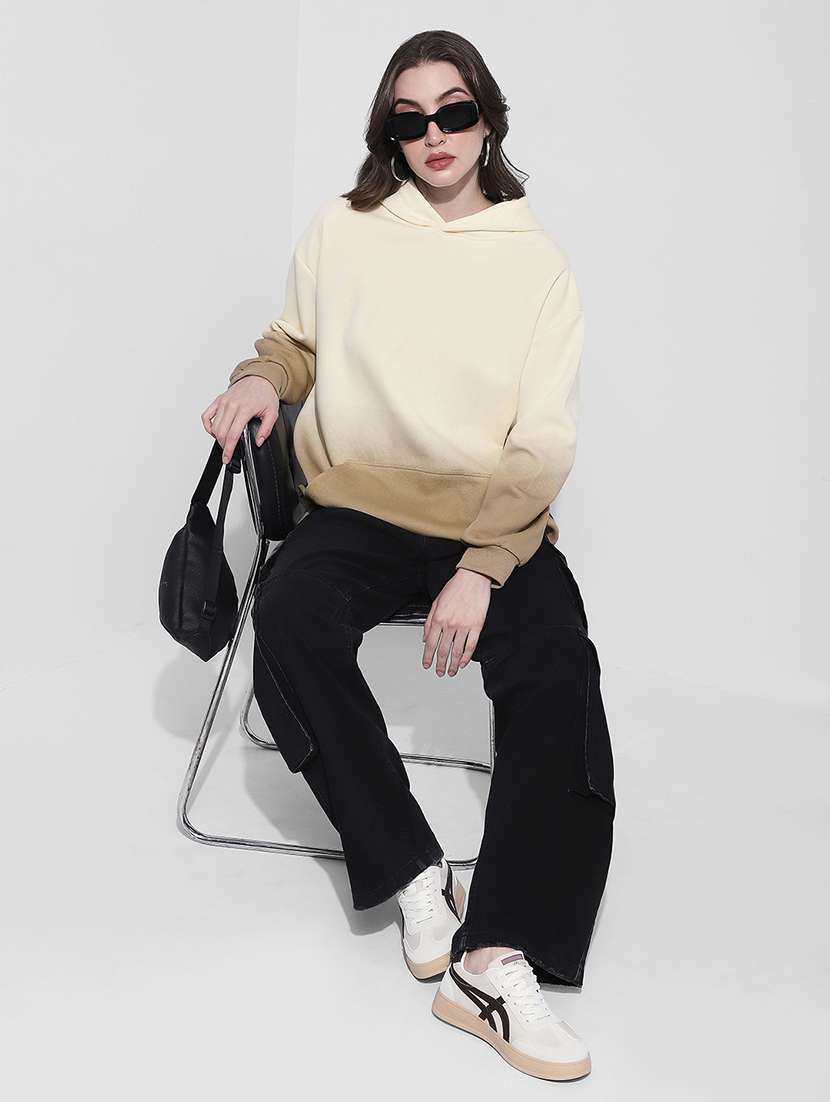 women ombre print long sleeve hooded oversized pullover - 22363230 -  Standard Image - 5