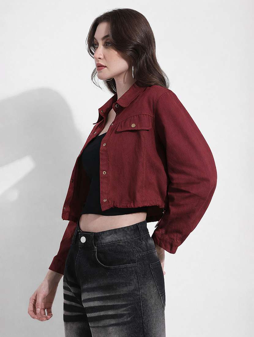 women solid long sleeve denim jacket - 22363305 -  Standard Image - 3