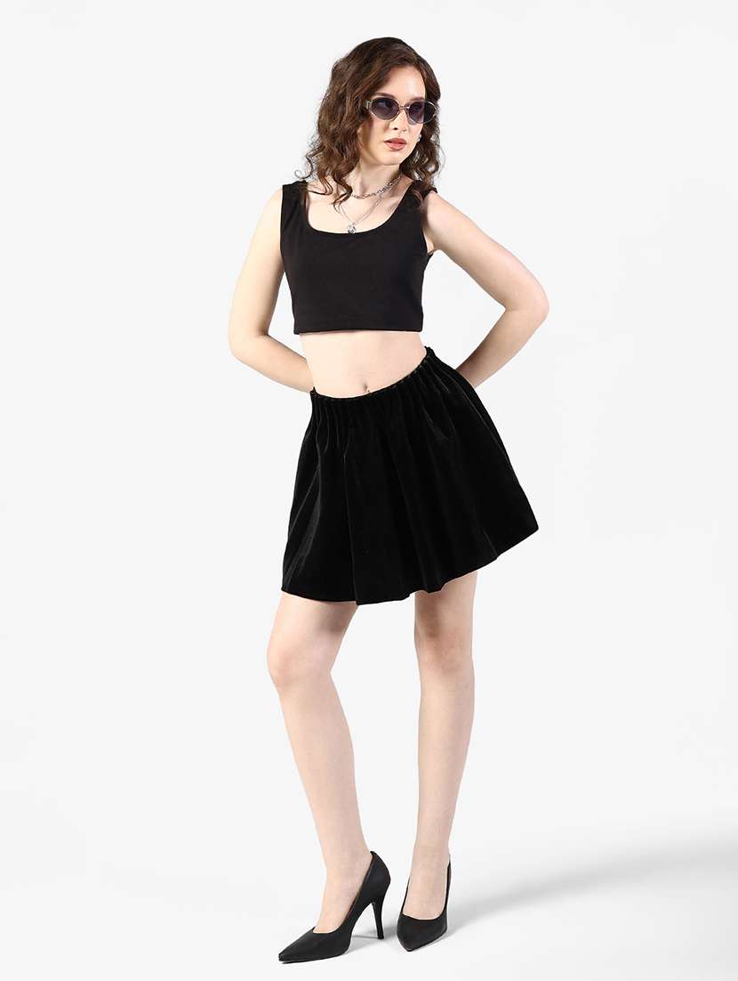 women solid mid rise layered mini skirt - 22363321 -  Standard Image - 3