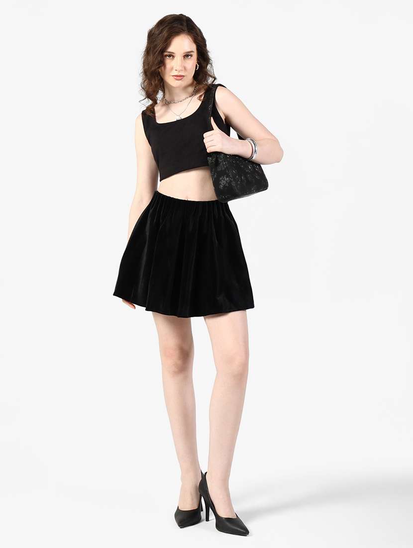 women solid mid rise layered mini skirt - 22363321 -  Standard Image - 5