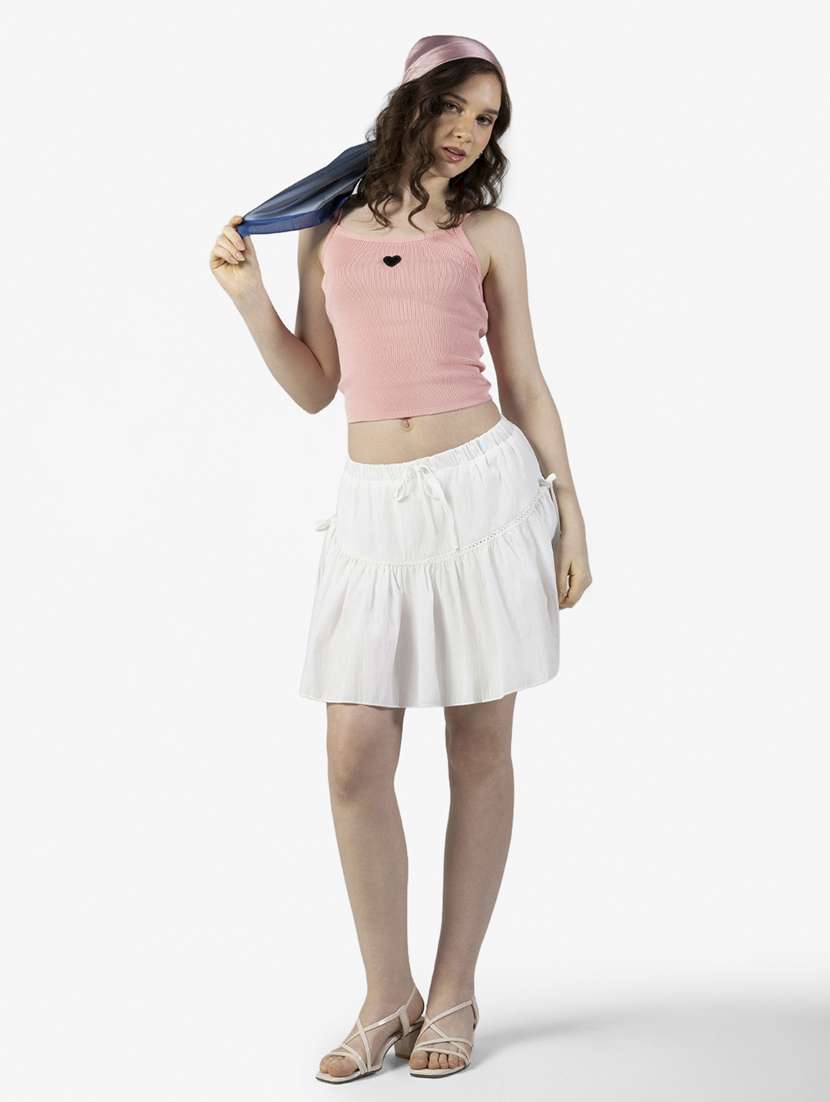 women solid mid rise tiered mini skirt - 22363326 -  Standard Image - 3