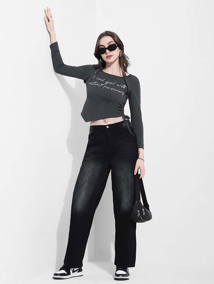 womne printed long sleeve ruched top - 22363408 -  Standard Image - 5