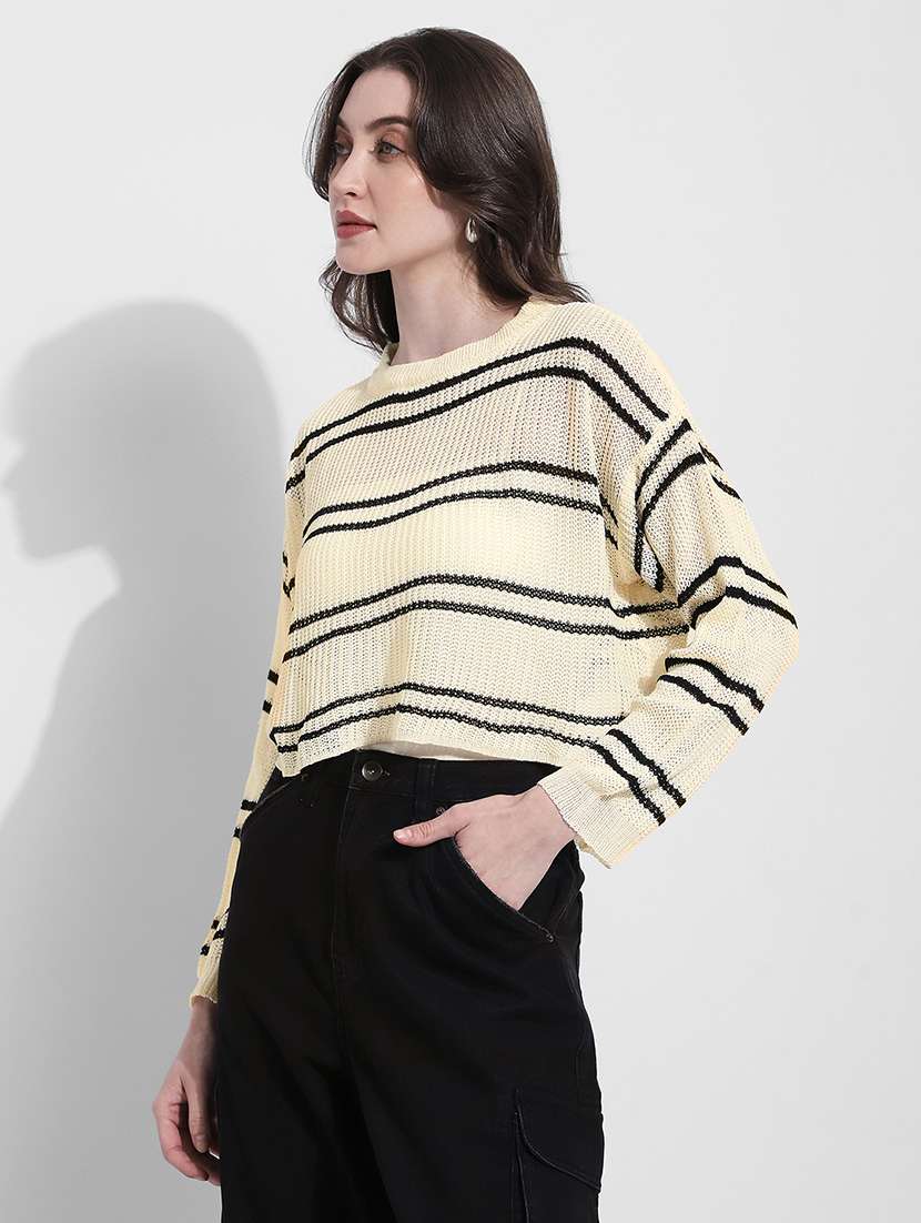 women striped long sleeve top with slip - 22363409 -  Standard Image - 3