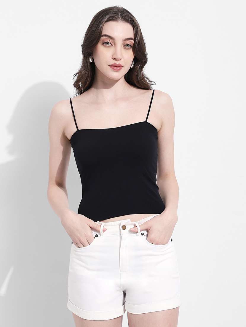 women striped long sleeve crop top with slip  - 22363410 -  Standard Image - 5