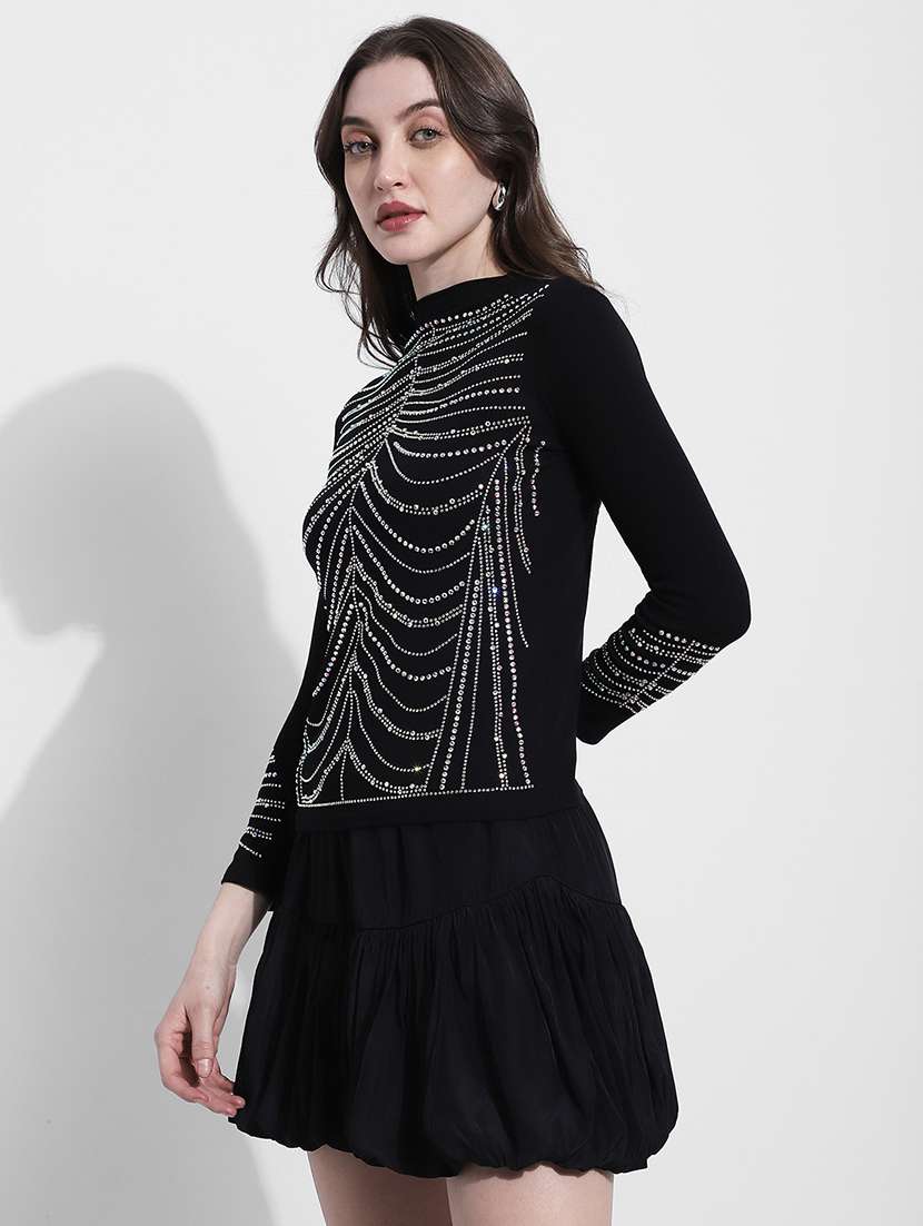 women embellsihed long sleeve top - 22363430 -  Standard Image - 3