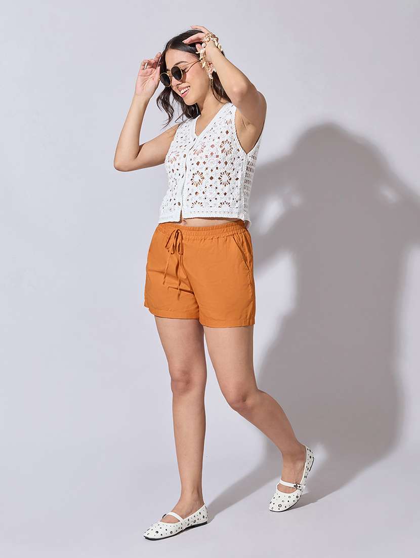 women self designed sheer crochet top - 22363476 -  Standard Image - 5