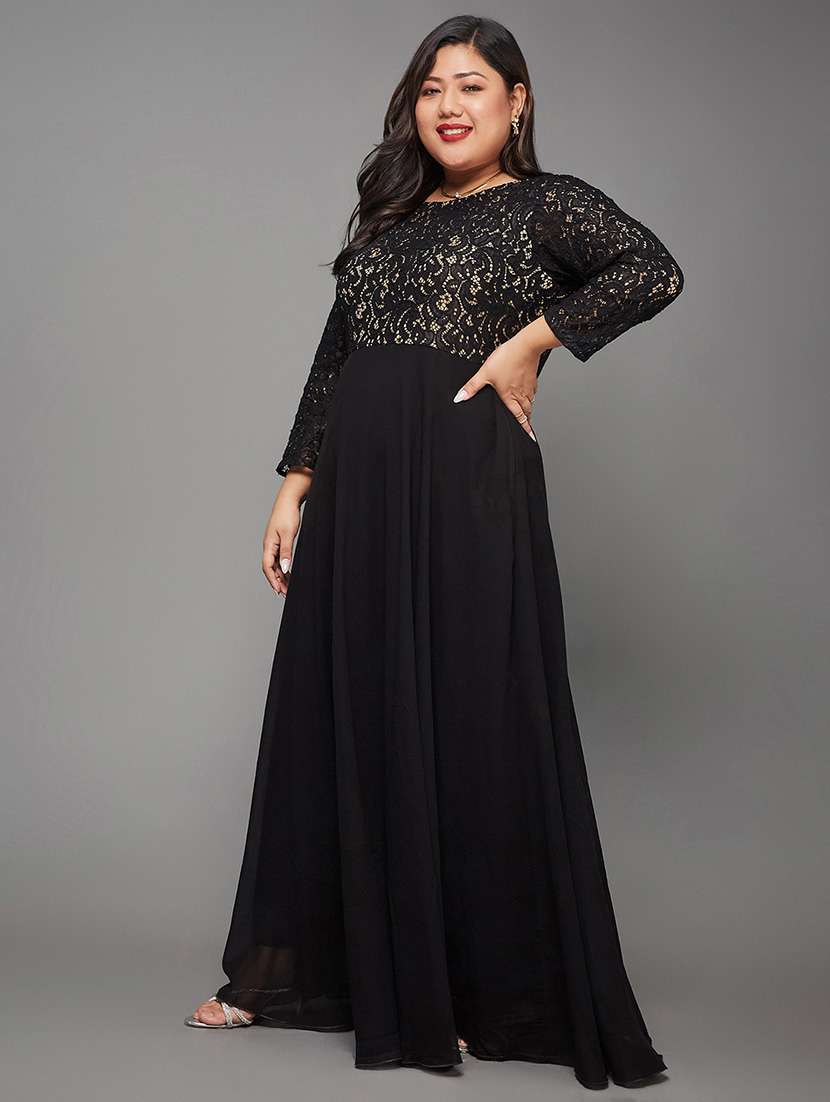 women plus size self designed fit & flared dress