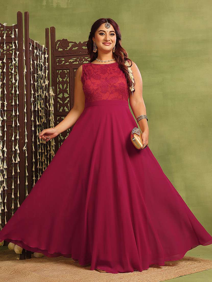women plus size self designed lace dress