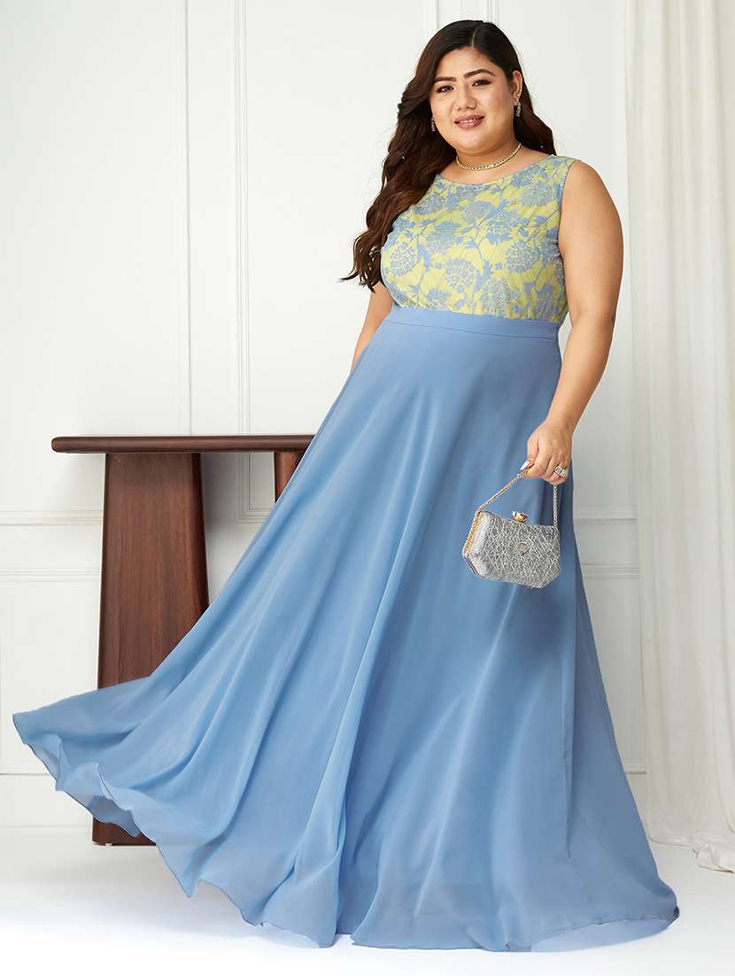 women plus size self designed lace dress