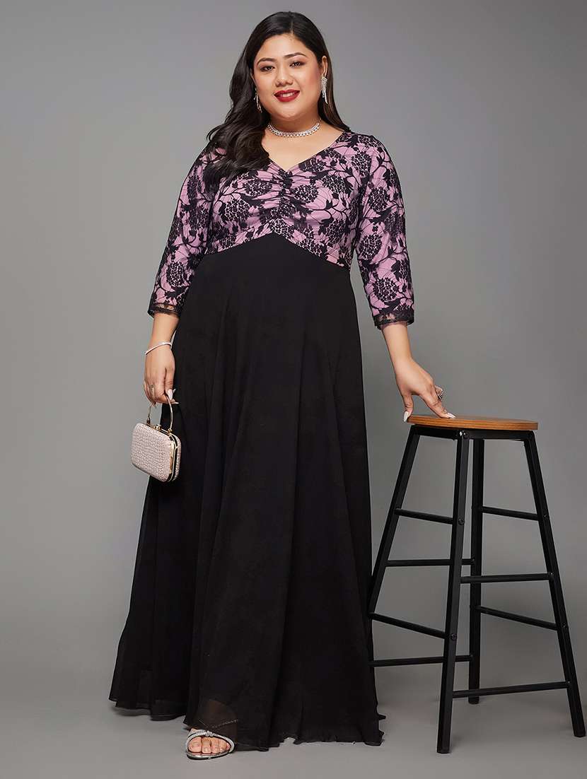 women plus size self designed lace dress