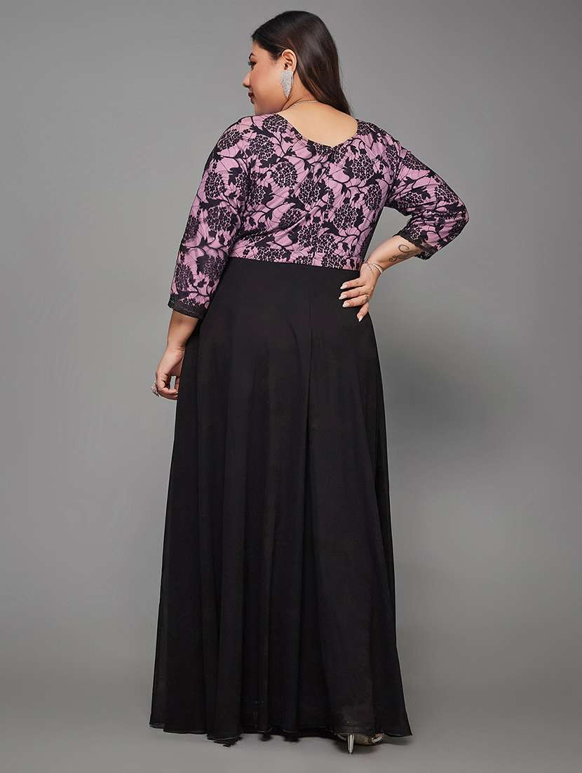 women plus size self designed lace dress - 22363592 -  Standard Image - 3