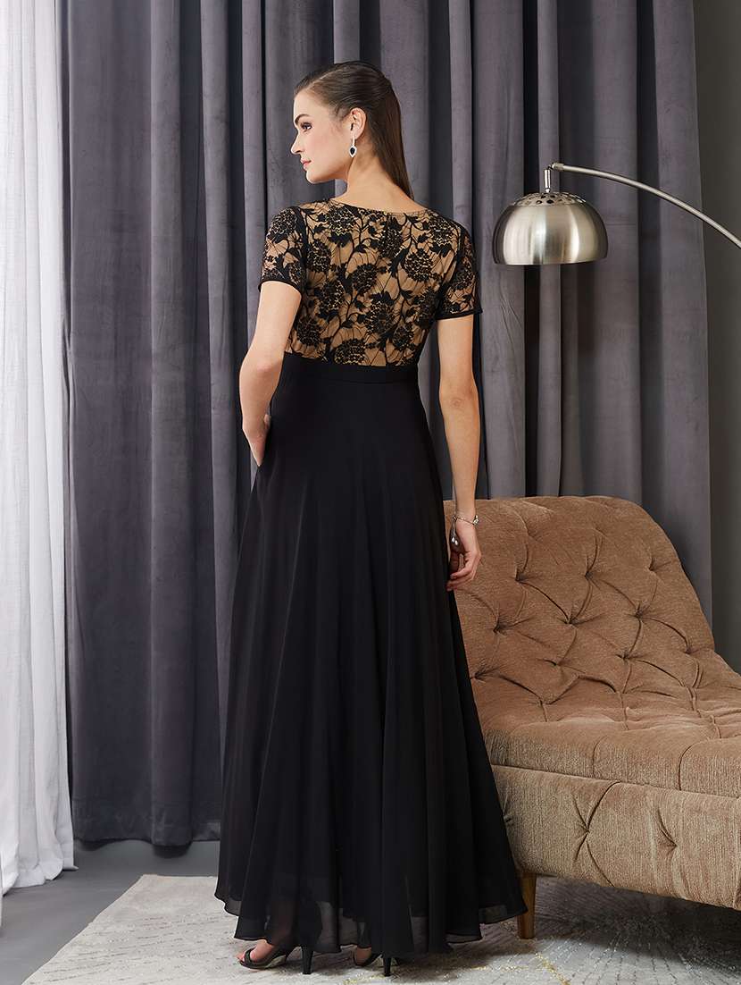 women short sleeve lace fit & flare dress - 22363605 -  Standard Image - 3