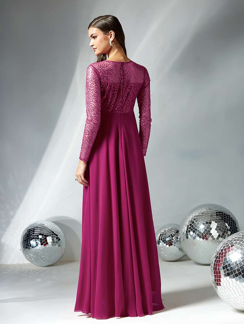 women embellished long sleeve fit & flare dress - 22363619 -  Standard Image - 3