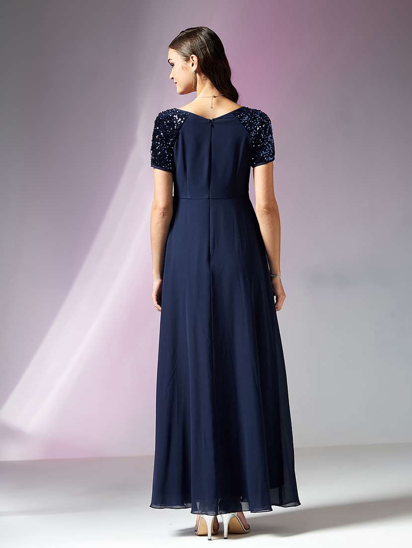 women embellished short sleeve fit & flare dress - 22363638 -  Standard Image - 3