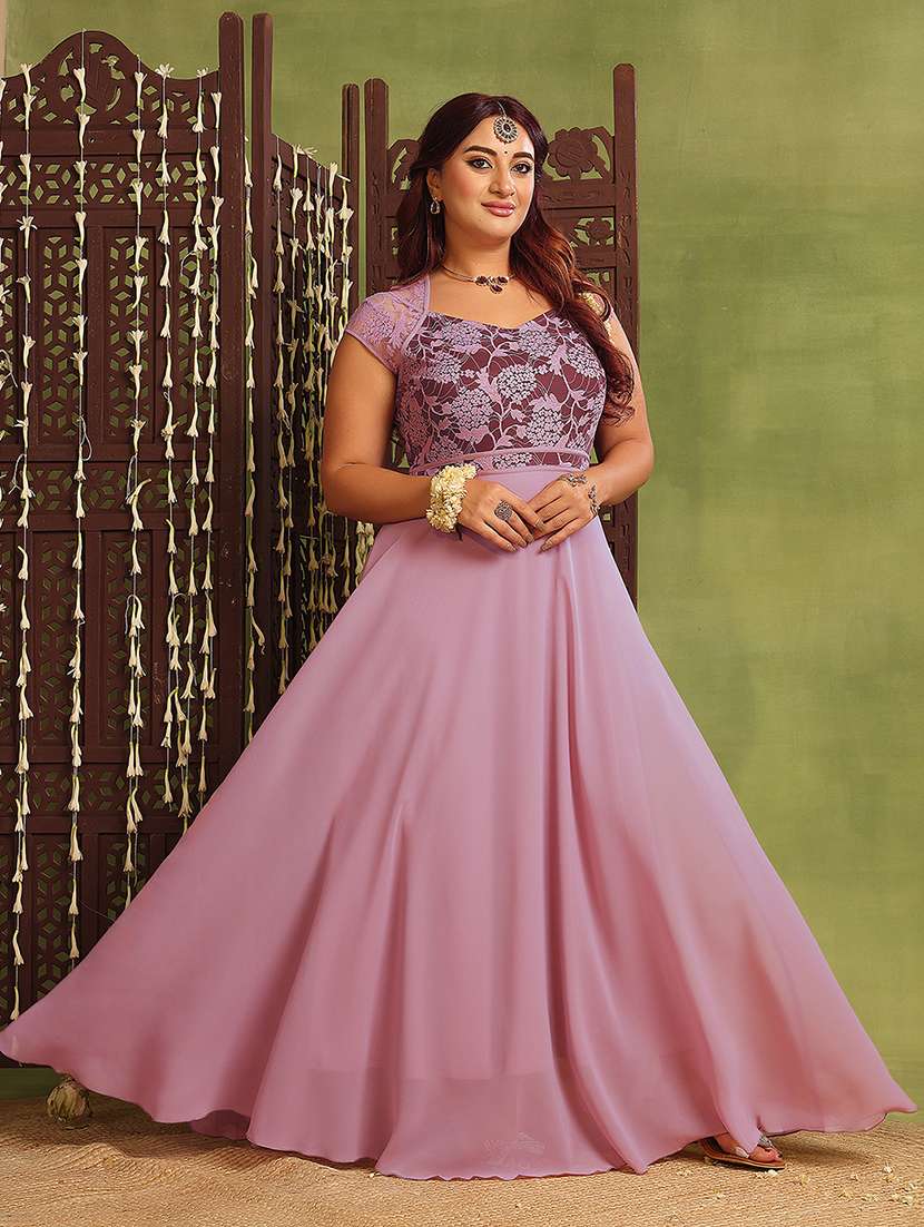 women plus size self designed lace dress