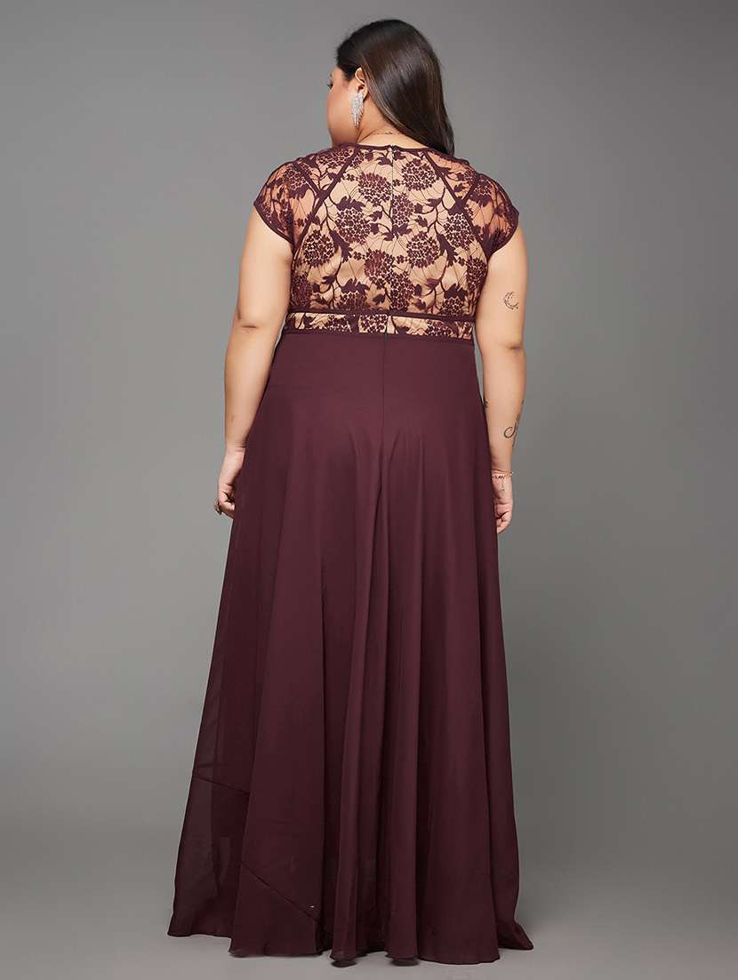 women plus size self designed lace dress - 22363653 -  Standard Image - 3