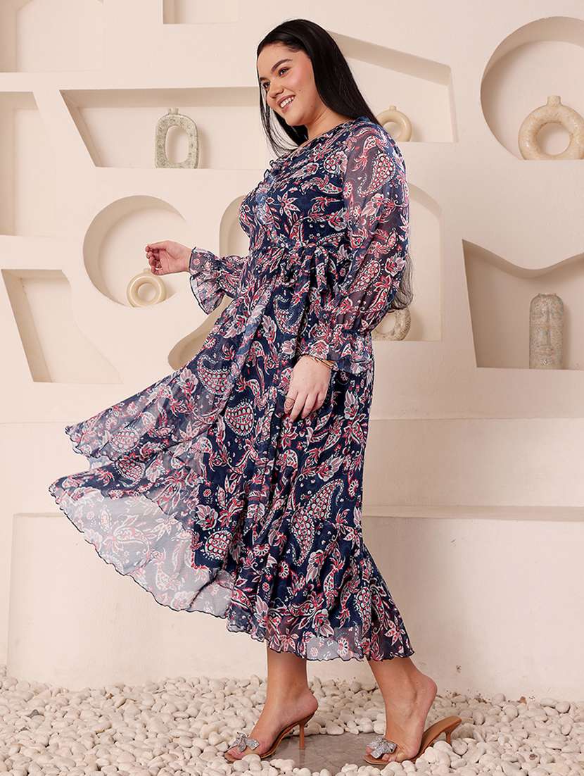 women plus size printed wrap dress - 22363656 -  Standard Image - 3