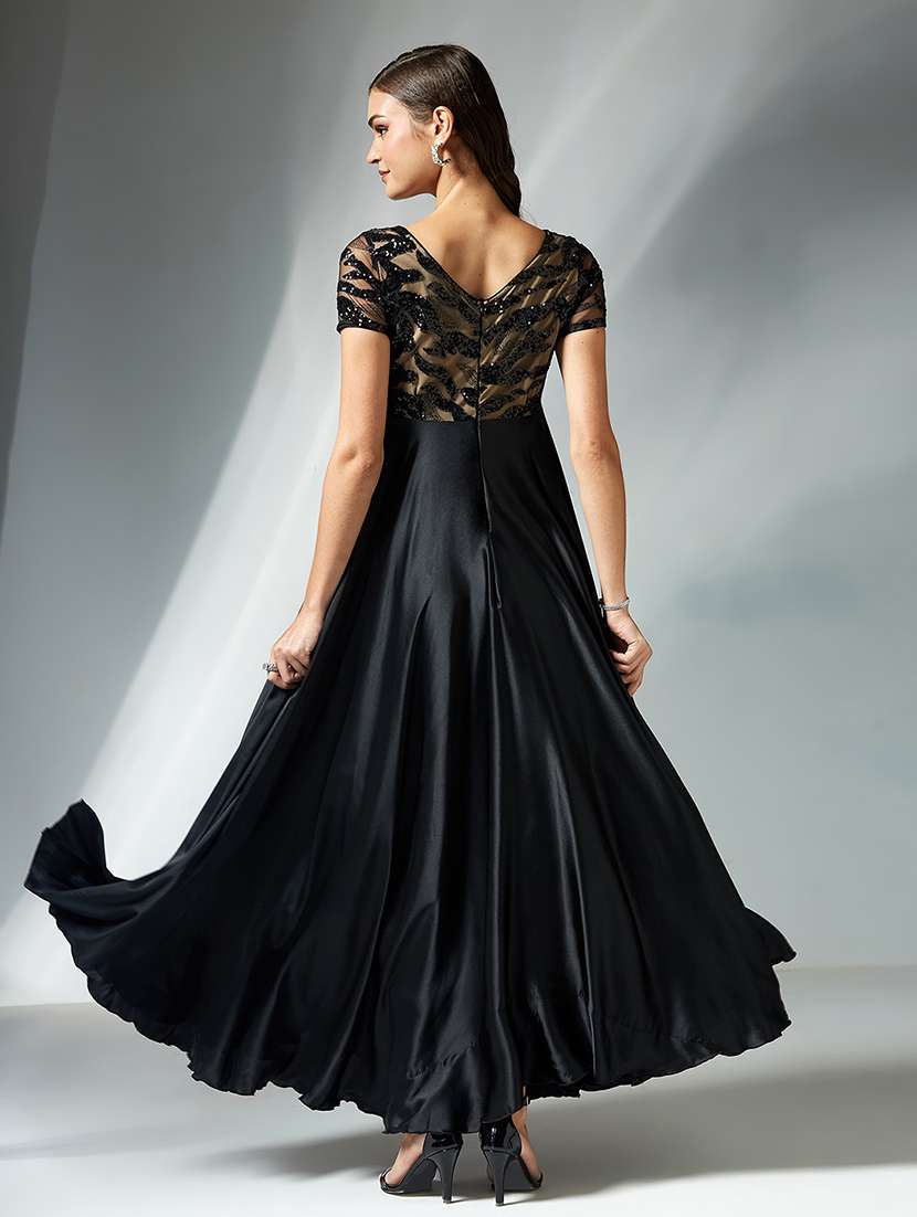 women embellished short sleeve fit & flare dress - 22363664 -  Standard Image - 3