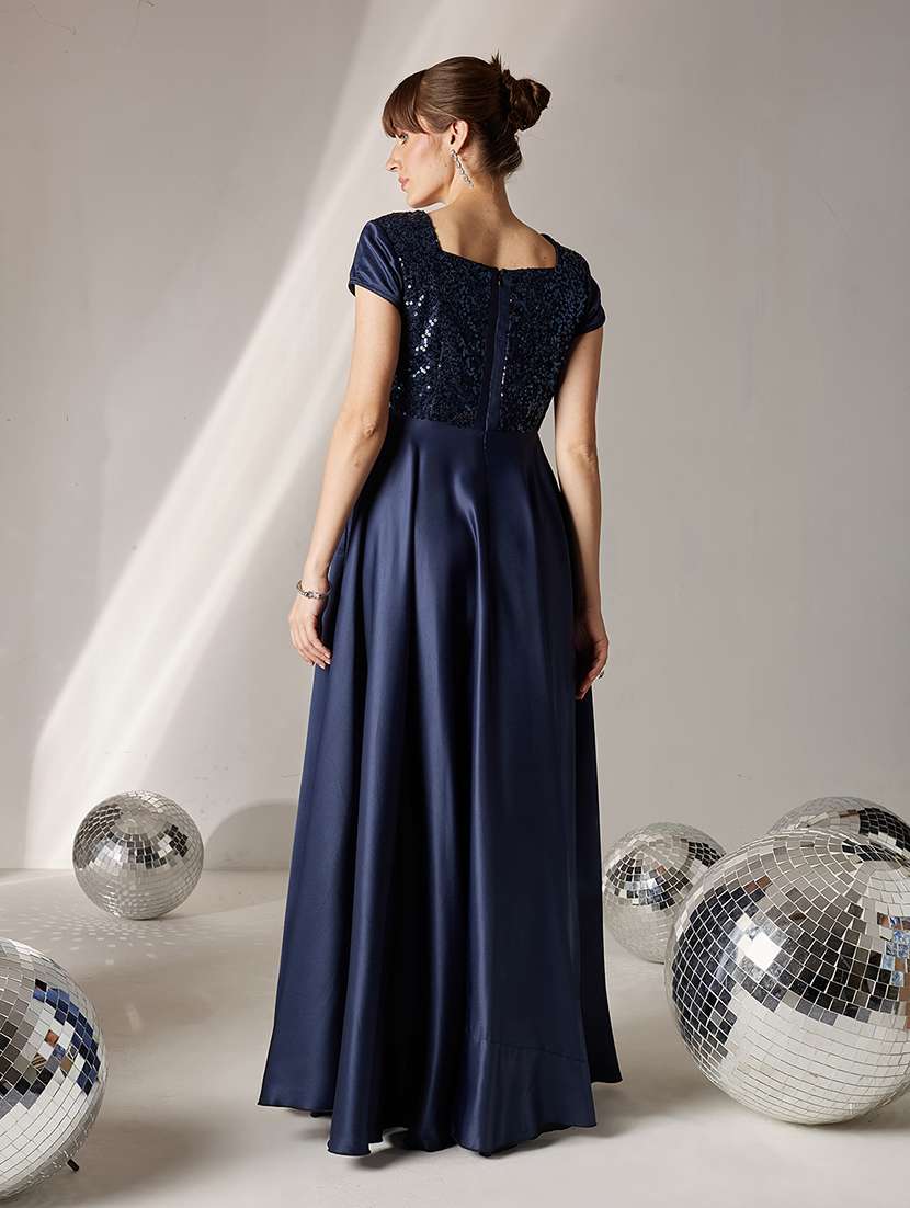 women embellished short sleeve fit & flare dress - 22363672 -  Standard Image - 3