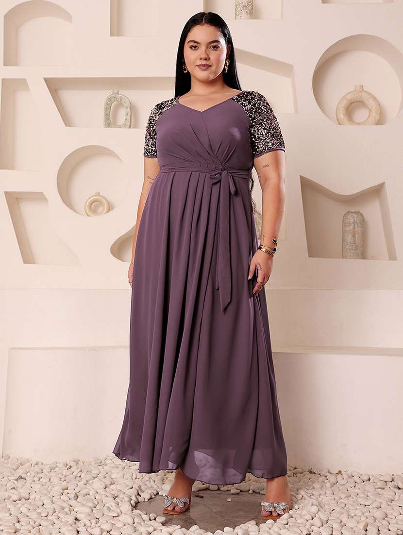 women plus size sequined short sleeve dress