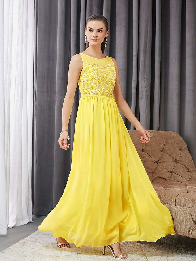 women embellished sleeveless fit & flare dress