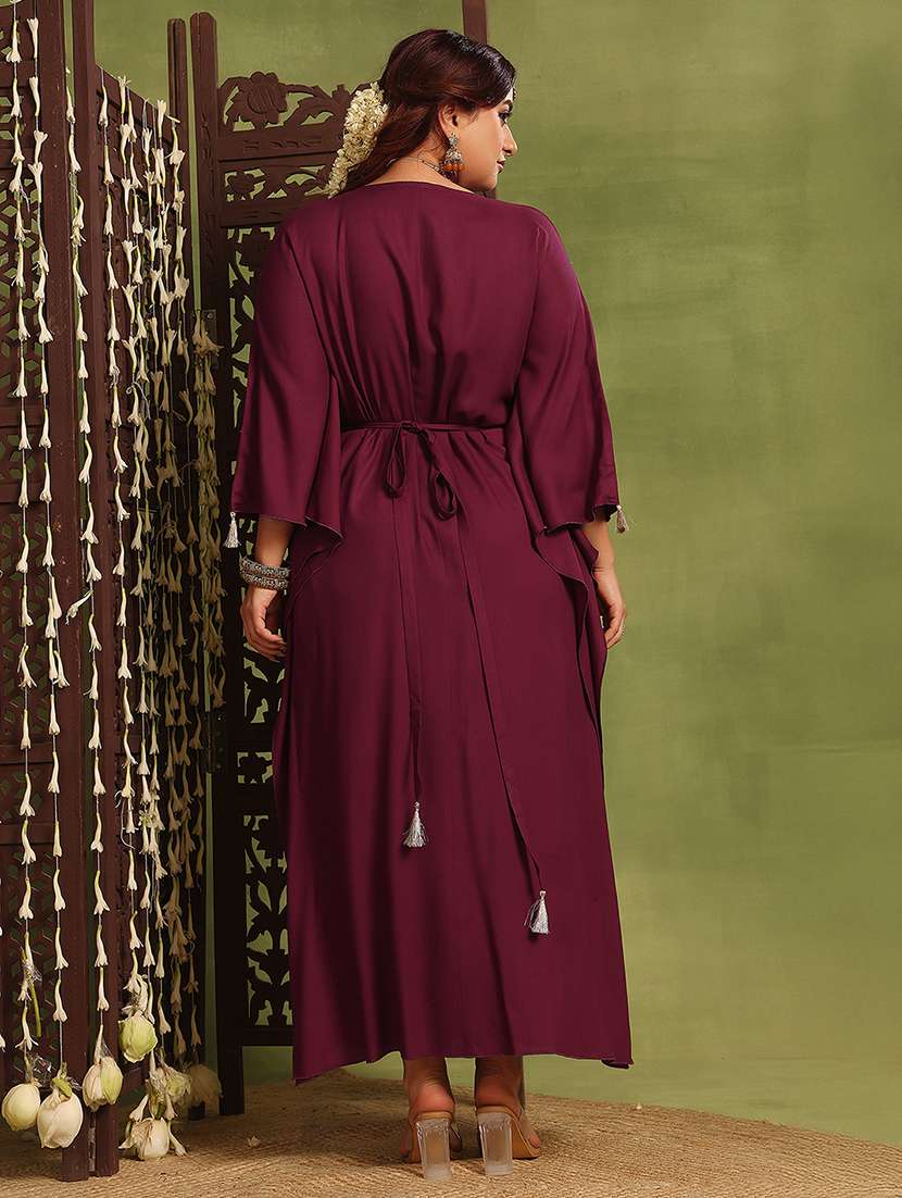 women embroidered kimono sleeve kaftan dress - 22363688 -  Standard Image - 3