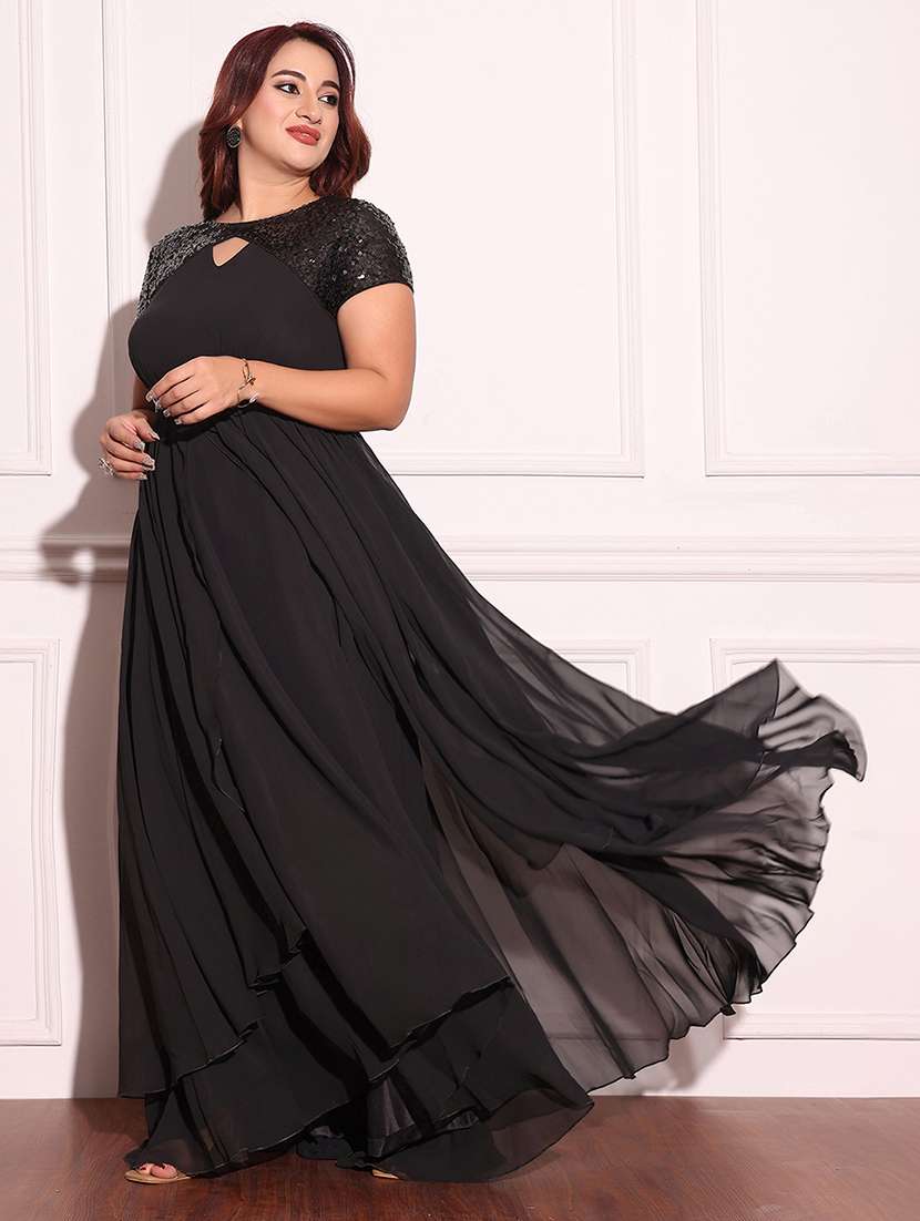 women plus size sequined short sleeve dress