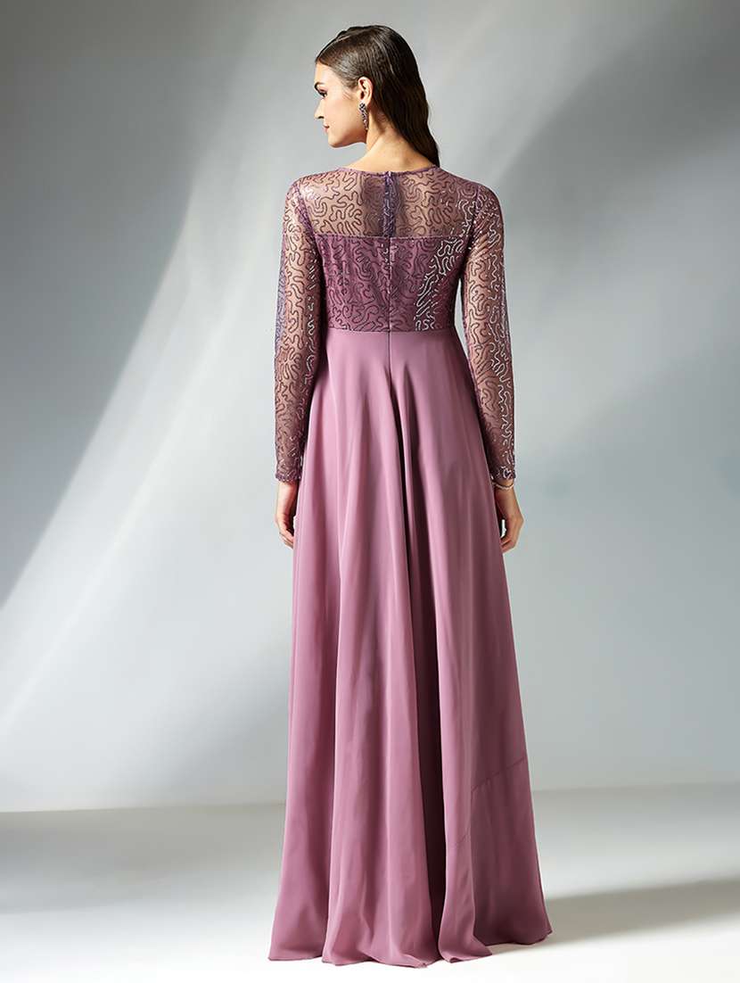 women embellished long sleeve fit & flare dress - 22363729 -  Standard Image - 3