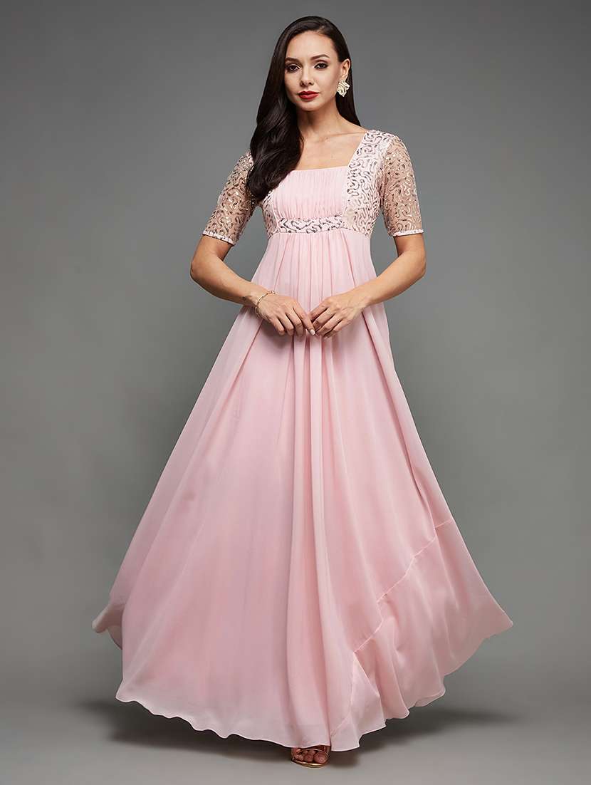 women sequined short sleeve fit & flare dress