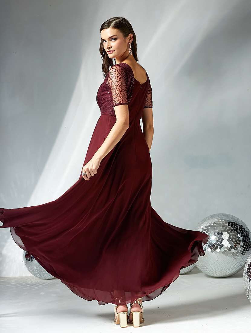 women embellished short sleeve fit & flare dress - 22363739 -  Standard Image - 3