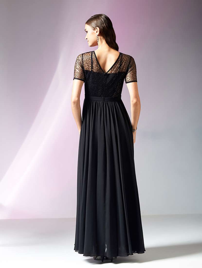 women embellished short sleeve fit & flare dress - 22363742 -  Standard Image - 3