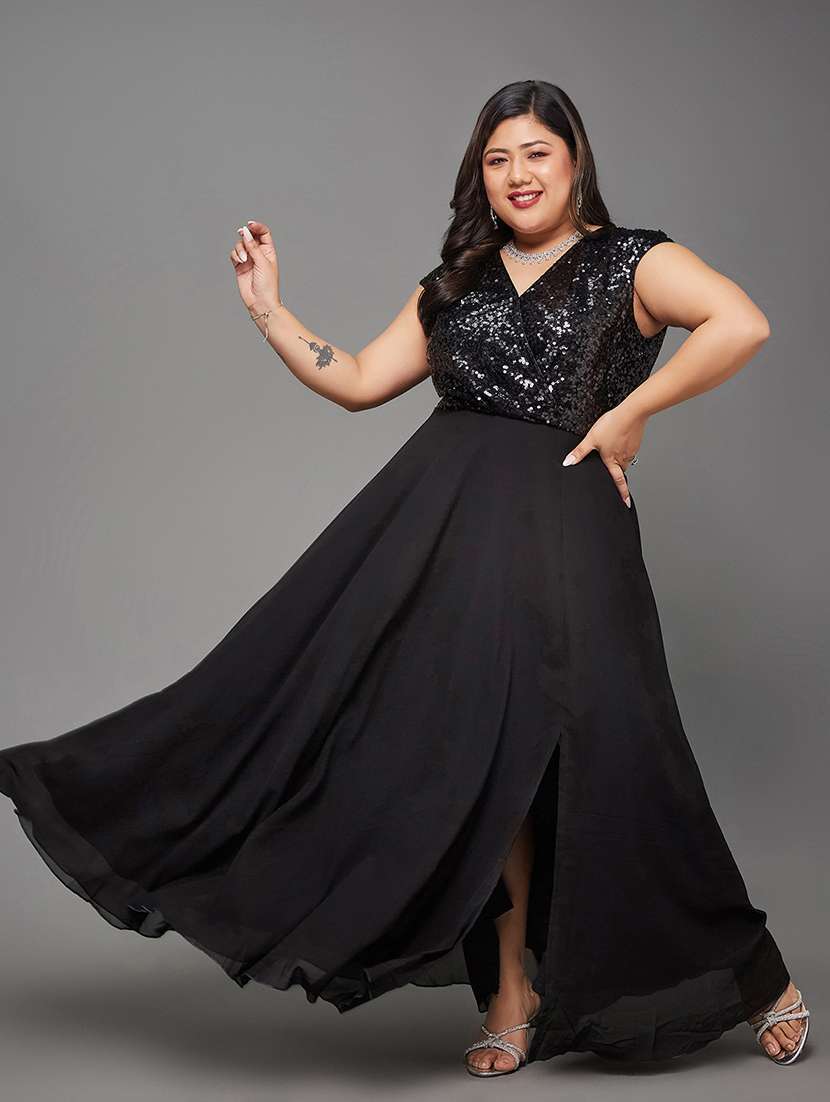 women plus size sequined short sleeve dress