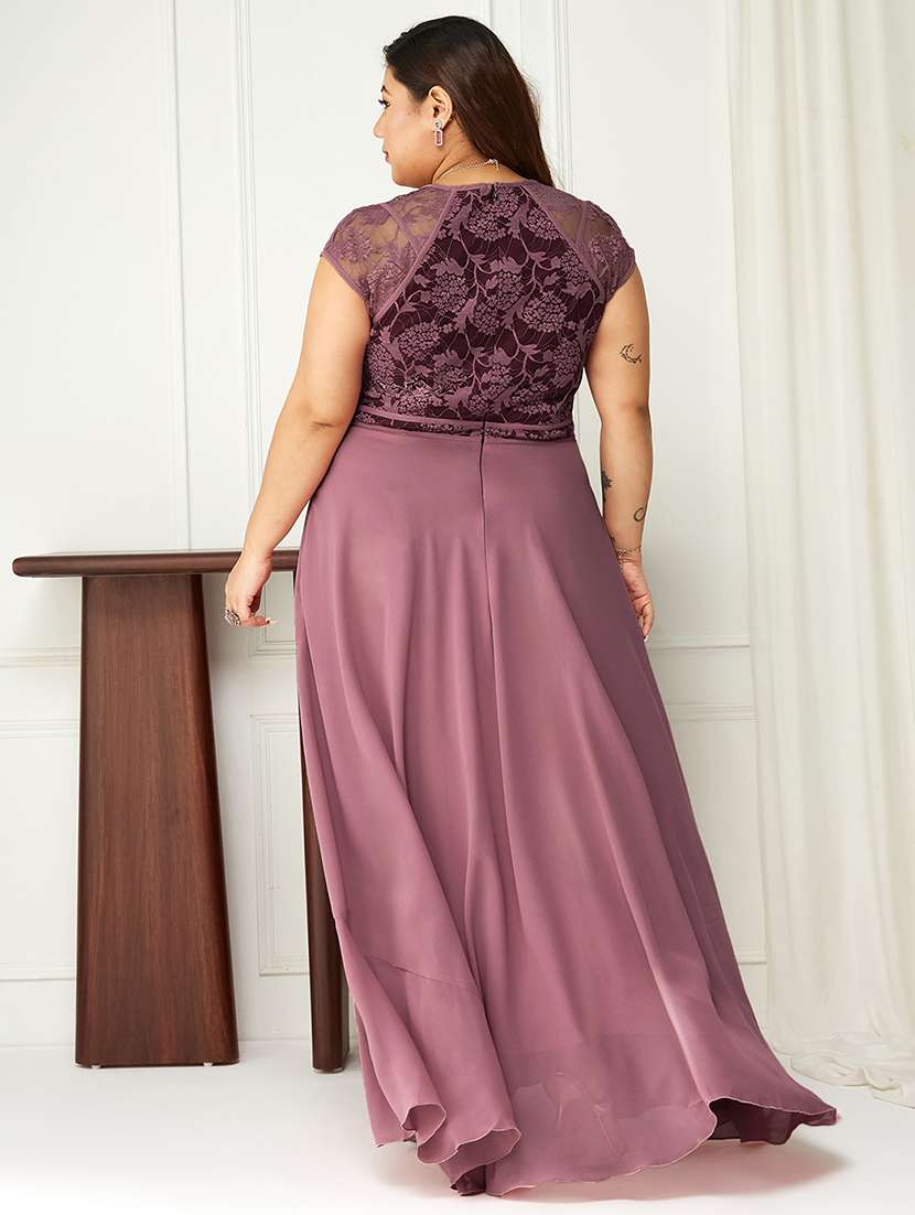 women plus size self designed lace dress - 22363767 -  Standard Image - 3