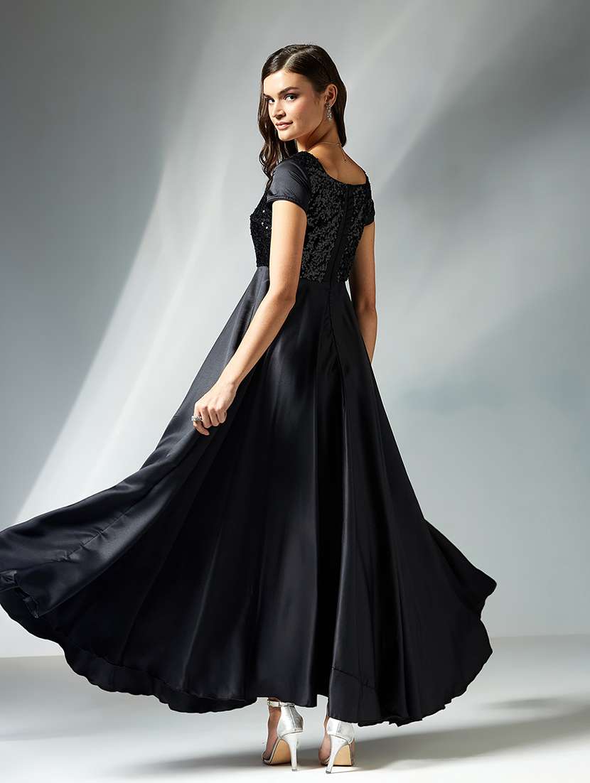 women embellished short sleeve fit & flare dress - 22363799 -  Standard Image - 3