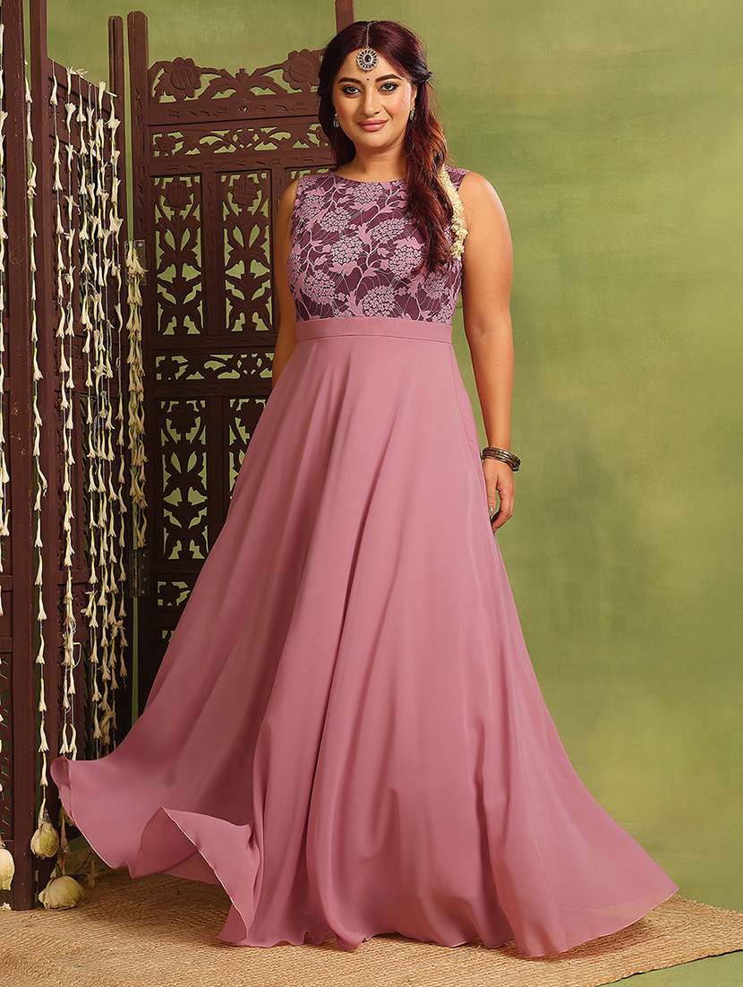 women plus size self designed lace dress