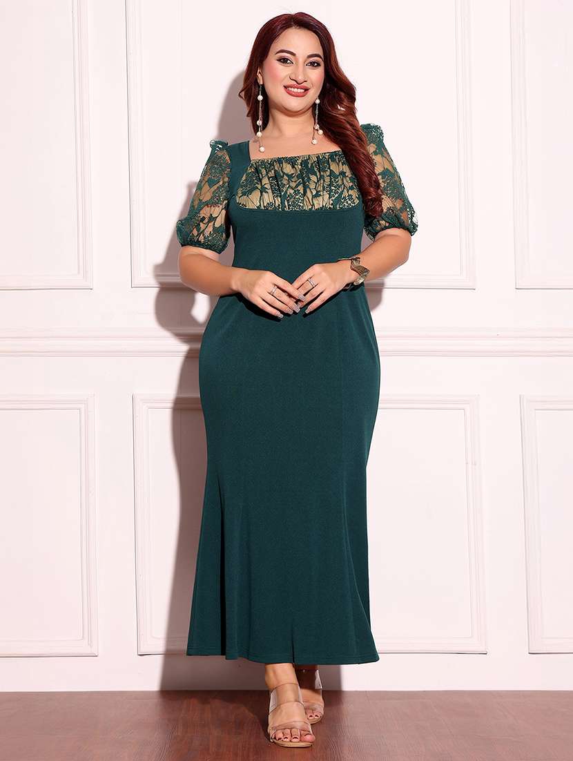 women plus size self designed lace dress