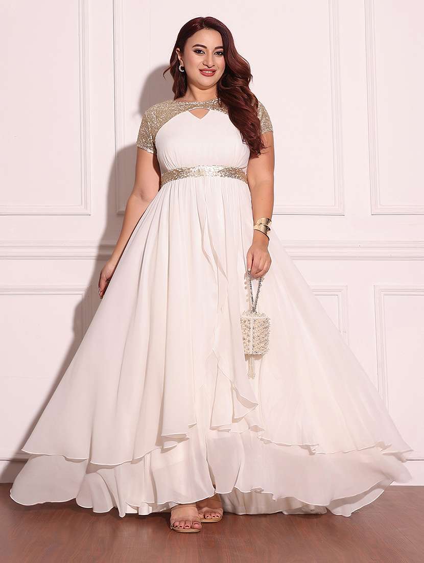 women plus size sequined short sleeve dress