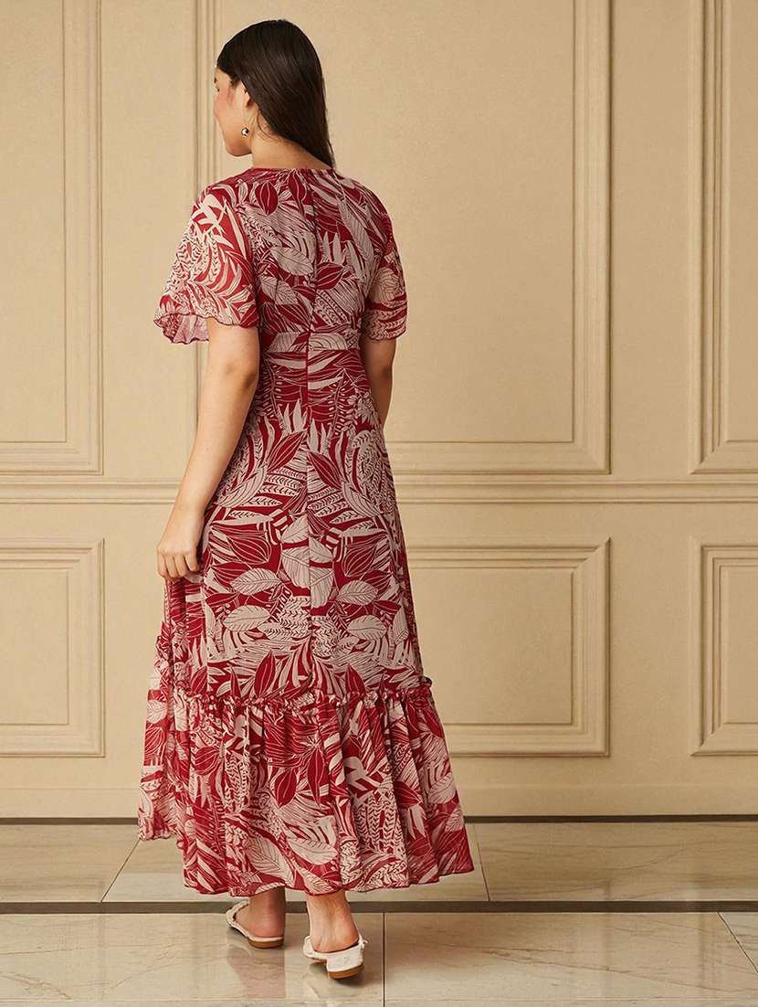 girls printed bell sleeve tiered dress - 22363904 -  Standard Image - 3