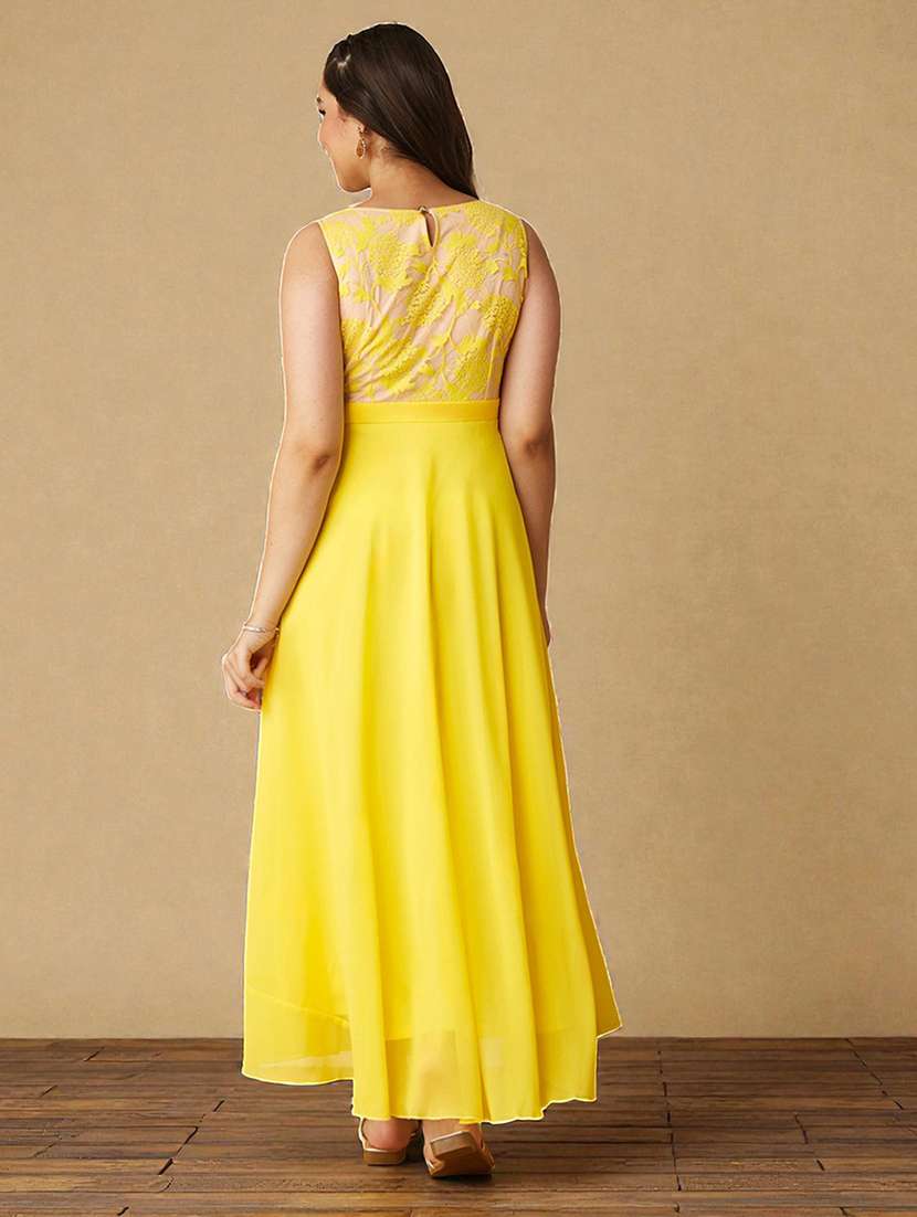 girls solid sleeveless lace fit & flare dress - 22363911 -  Standard Image - 3