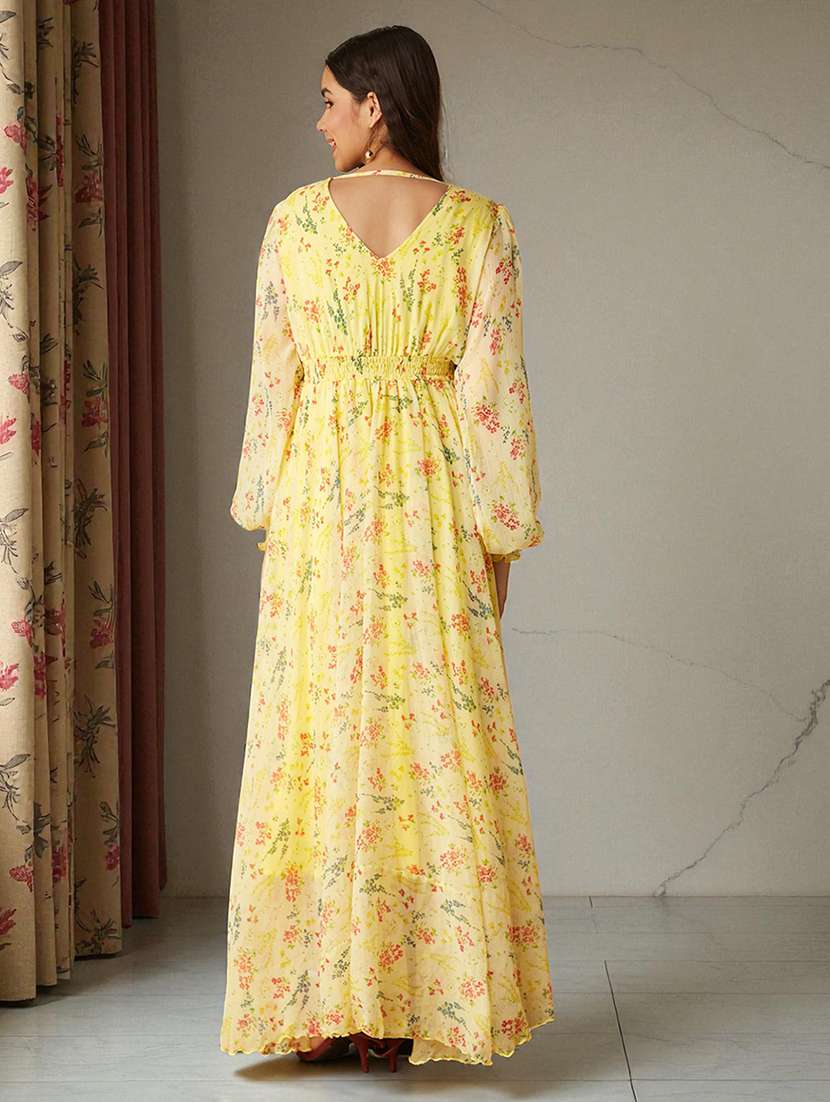 girls floral print puff sleeve fit & flare dress - 22363913 -  Standard Image - 3