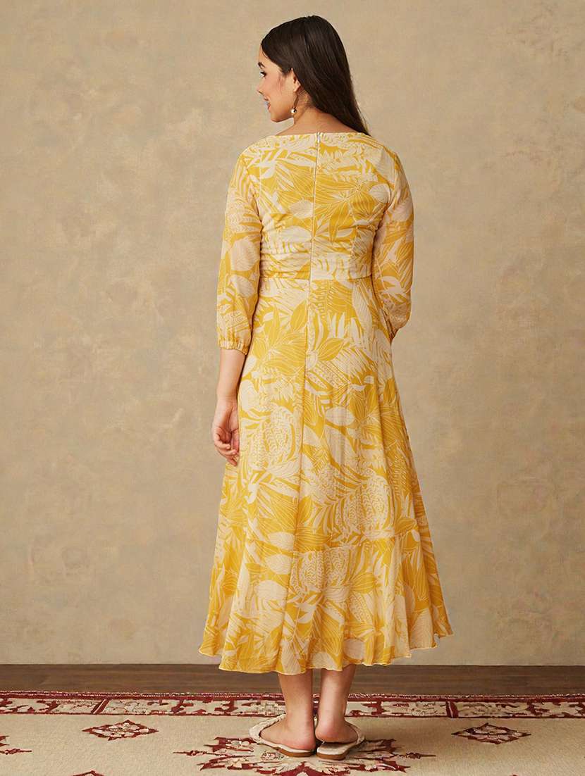 girls printed three quarter sleeve wrap dress - 22363917 -  Standard Image - 3