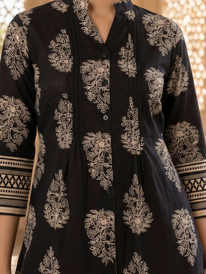women printed three quarter sleeve a-line kurti - 22363926 -  Standard Image - 5