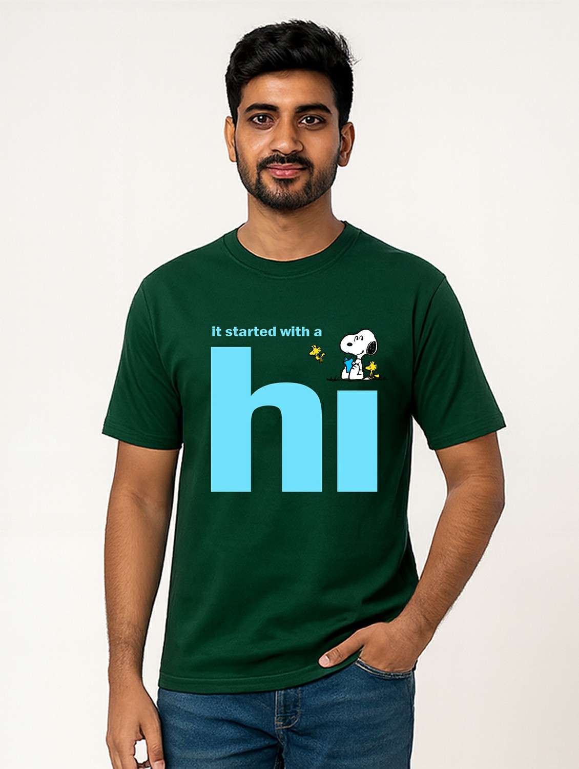 men printed short sleeve regular fit t-shirt