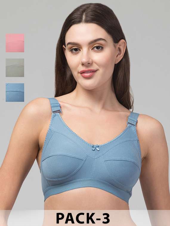women pack of 3 solid minimizer bra